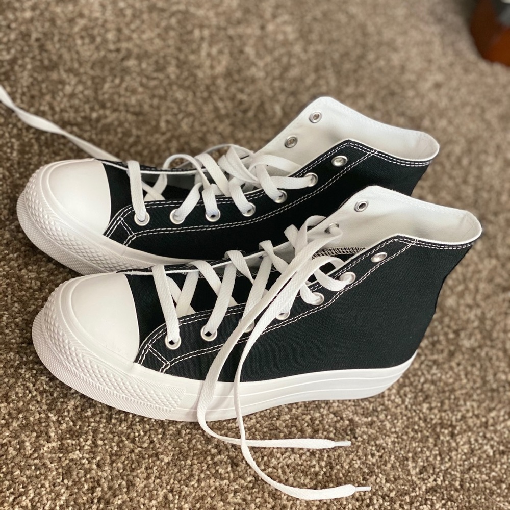 Converse high top platform shoes
